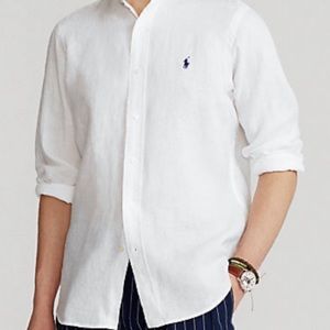 Long sleeves with buttoned barrel cuffs.